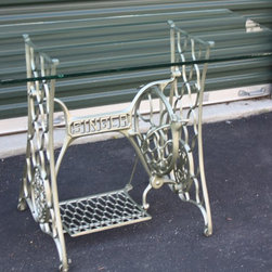 Vintage Table-Converted from 1915 Singer Frame - Side Tables And End Tables