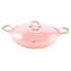 Rounded Copper Serving Pan with Lid, Copper, 22cm