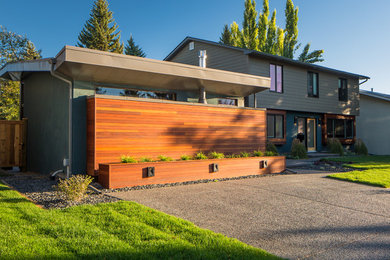 Inspiration for a modern home design remodel in Calgary