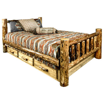 Glacier Country Collection Bed With Storage, Queen