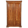 Empire Bedroom Transitional Solid Wood Large Armoire Wardrobe With Shelves