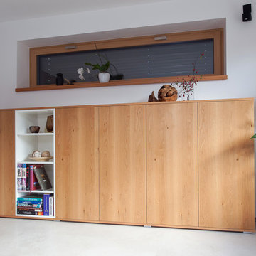 Modern interior with rustic oak veneer