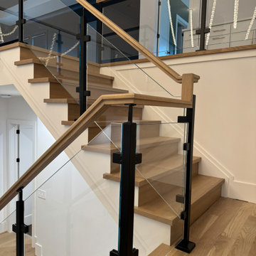 Project #132 | White Oak Staircase with Glass Balustrade