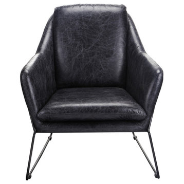 Greer Club Chair Onyx Black Leather