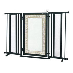 Fusion Gates - Fusion Gate with Greek Key Design, Black, 52"-60" - Dog Gates