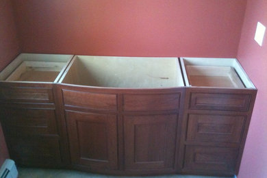 Curved front bath vanity