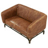 Crafters and Weavers Vincent Modern Sofa, Light Brown Leather, Love Seat