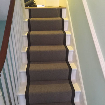Grey Carpet Runner with Black Border in West London Residence