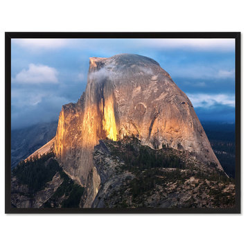 Half Dome California Landscape Photo Print on Canvas with Picture Frame, 22"x29"