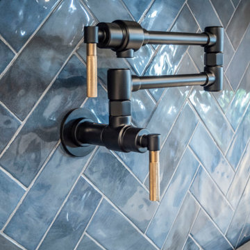 Bold blue backsplash to make an outstanding kitchen in Sacramento, CA
