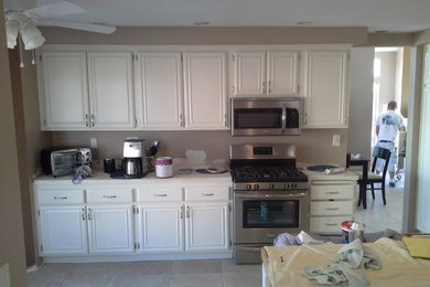 Example of a minimalist kitchen design in San Diego