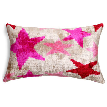 Canvello Handmade Luxury Pink Throw Pillow with Down Insert, 12"x20"