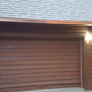 Evergreen Copper Box Gutter & Copper Round Downspout