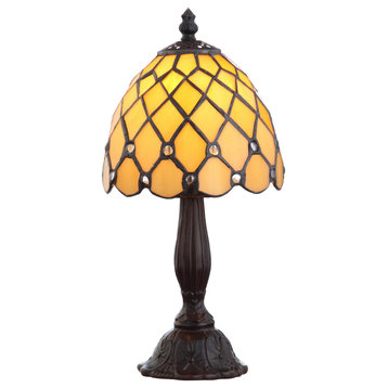 Campbell Tiffany-Style 12.5" Table Lamp, Bronze