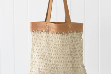 Jute and Leather Lined Bag