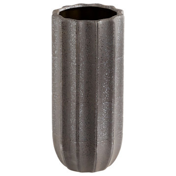 Cyan Medium Brutalist Vase 11188, Grey