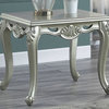 Elegant End Table, Rubberwood Construction With Cabriole Legs & Champagne Finish