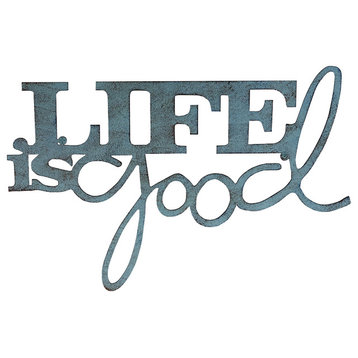 Metal Cutout- Life is Good Decorative Wall Sign-3D Word Art by Lavish Home