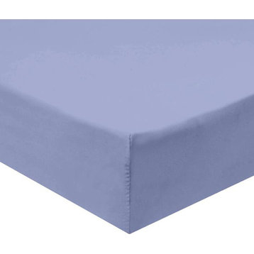Calking Size Fitted Sheets 100% Cotton 600 Thread Count Solid (Blue)