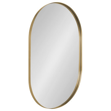 Rollo Capsule Framed Wall Mirror, Gold 20x30