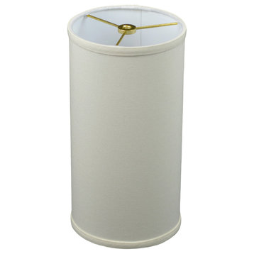 Fenchel Shades 6"x6"x12" Brass Spider Attachment Drum Lamp Shade, Linen Cream