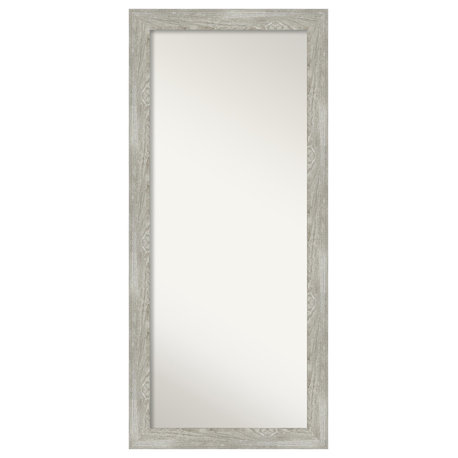 Dove Greywash Non-Beveled Full Length Floor Leaner Mirror - 30 x 66 in.