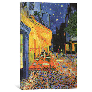 The Cafe Terrace, 1888 by Vincent Van Gogh Canvas Print, 18x12x1.5