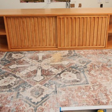 Custom Floating Entertainment Center Cabinet with 2 Bypass Sliding Doors