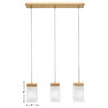 Nouvelle 3-Light Cord Cluster Pendalier, New Age Brass/Square White Muslin