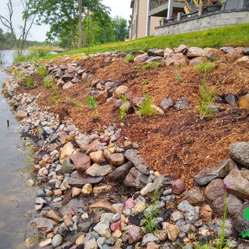 Arbor Lake Bank Stabilization & Foundation planting