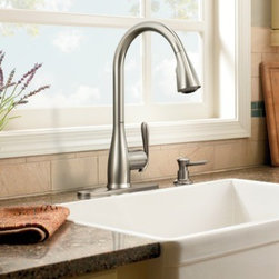 Moen Haysfield Spot resist stainless one-handle high arc pulldown kitchen faucet - Kitchen Faucets