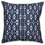 DDCG - Navy and White Shibori Spun Poly Pillow, 18"x18" - This polyester pillow features a navy and white shibori design to help you add a stunning accent piece to  your home. The durable fabric of this item ensures it lasts a long time in your home.  The result is a quality crafted product that makes for a stylish addition to your home. Made to order.