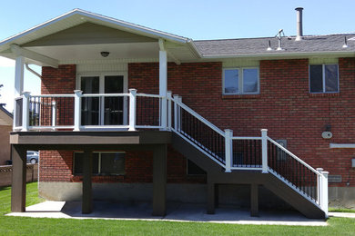 Inspiration for a transitional exterior home remodel in Salt Lake City