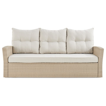 Canaan All-Weather Wicker Outdoor Sofa, Cushions