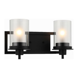 Designers Impressions - Designers Impressions Juno Collection Wall Sconce, 2-Light, Matte Black - Wall Sconces