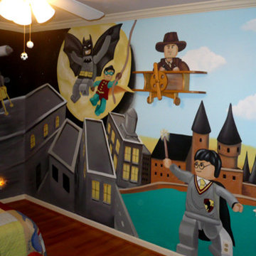 Lego Mural,Kid's room Michigan Pianted by ML Murals