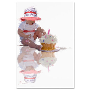The Macneil Studio 'Baby with Birthday Cake' Canvas Art, 19"x12"