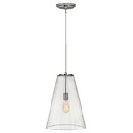 Hinkley Lighting - Vance Pendant in Polished Nickel - The Vance pendant achieves both timeless and on-trend illumination. The A-line silhouette is classic while its large-scale shade is clearly modern all presented in multiple finish options.