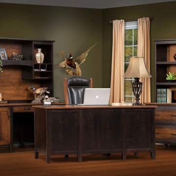 Manhattan Resawn Amish Office Suite in Cherry