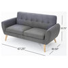 GDF Studio Joseline Mid Century Modern Petite Fabric Sofa, Dark Gray