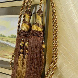 8 Colors QYM28 Polyester Curtain Tassel Tie Backs in Dark Brown Color - Window Treatment Accessories
