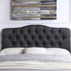 Charlotte Upholstered Panel Headboard, Charcoal, Queen