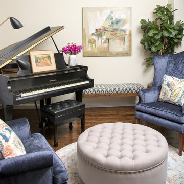 Blue and White Entry, Dining Room & Piano Room