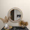 Contemporary Brown Wood Wall Mirror 43401