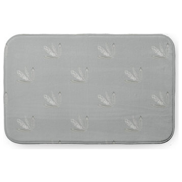 24" x 17" Feather Pattern Bathmat, Grey