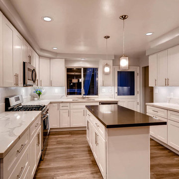 Modern, Bright, Marble Kitchen