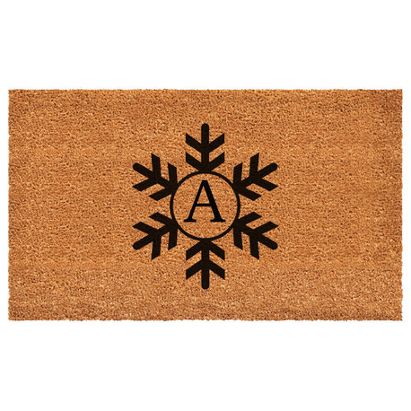 Calloway Mills Snowflake Monogram Doormat, 36"x72", Letter A