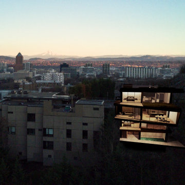 Exterior View with City