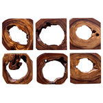 Uttermost - Adlai Wood Wall Art, Set of 6 - This set of six wood wall art features solid character rich suar wood finished in a rich coffee brown. Because each is individually handcrafted, natural variation will occur from piece to piece.