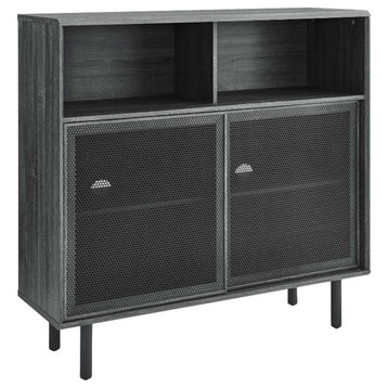 Modway Kurtis 47" MDF and Particleboard Display Cabinet in Charcoal